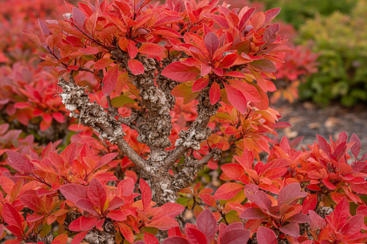 Korkflügelstrauch rote Herbstfärbung Korkleisten Zierbaum Malsch Durmersheim Baumschule